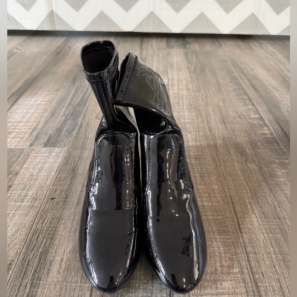 Zara high shine boots heel